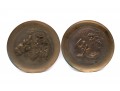 Asian Brass Relief Wall Chargers