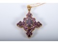 10k Yellow Gold And Amethyst Pendant Necklace
