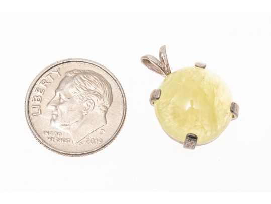 Petite Sterling Silver And Prehnite Pendant