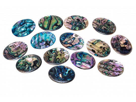 Loose Stones: Fourteen, Oval Abalone Doublets