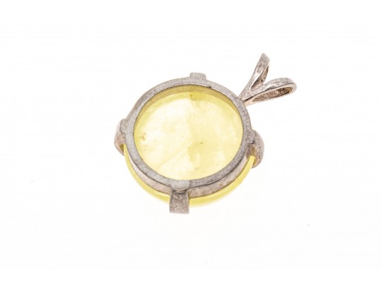 Petite Sterling Silver And Prehnite Pendant