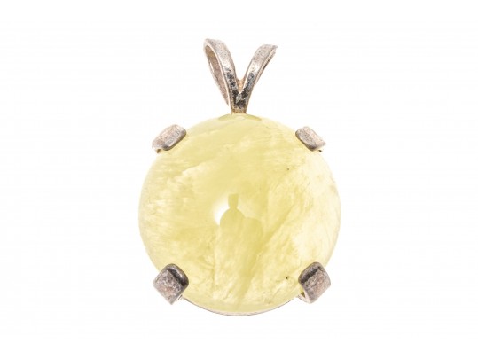 Petite Sterling Silver And Prehnite Pendant