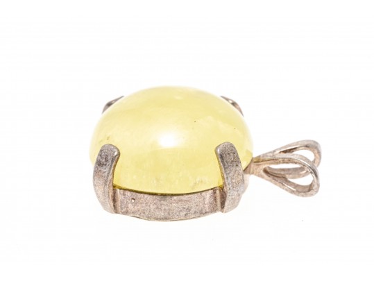 Petite Sterling Silver And Prehnite Pendant