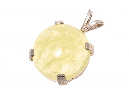 Petite Sterling Silver And Prehnite Pendant
