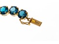 14k Yellow Gold Beautiful Oval London Blue Topaz Line Bracelet, App. 20.8 TCW