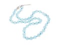 Sterling Silver Pretty 8.5 Mm Pale Blue Opaque Aquamarine Bead Necklace
