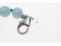 Sterling Silver Pretty 8.5 Mm Pale Blue Opaque Aquamarine Bead Necklace