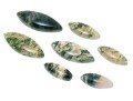 Loose Stones: Seven Marques Cabochon Moss Agates, 58.0 TCW