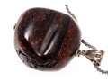 Bold Amber And Sterling Pendant Necklace