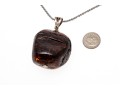 Bold Amber And Sterling Pendant Necklace
