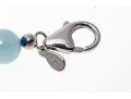 Sterling Silver Pretty 8.5 Mm Pale Blue Opaque Aquamarine Bead Necklace