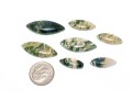 Loose Stones: Seven Marques Cabochon Moss Agates, 58.0 TCW