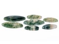 Loose Stones: Seven Marques Cabochon Moss Agates, 58.0 TCW