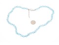 Sterling Silver Pretty 8.5 Mm Pale Blue Opaque Aquamarine Bead Necklace
