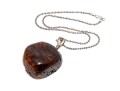 Bold Amber And Sterling Pendant Necklace
