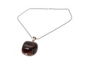 Bold Amber And Sterling Pendant Necklace