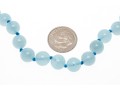 Sterling Silver Pretty 8.5 Mm Pale Blue Opaque Aquamarine Bead Necklace