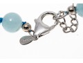 Sterling Silver Pretty 8.5 Mm Pale Blue Opaque Aquamarine Bead Necklace