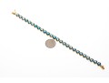 14k Yellow Gold Beautiful Oval London Blue Topaz Line Bracelet, App. 20.8 TCW