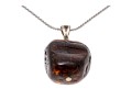 Bold Amber And Sterling Pendant Necklace