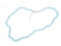 Sterling Silver Pretty 8.5 Mm Pale Blue Opaque Aquamarine Bead Necklace