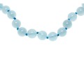 Sterling Silver Pretty 8.5 Mm Pale Blue Opaque Aquamarine Bead Necklace