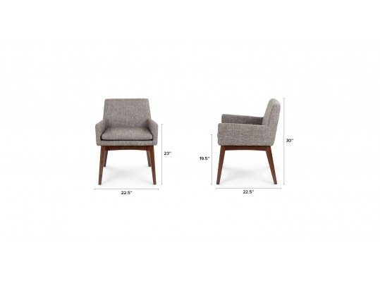 Pair Of Chantel Volcanic Gray Dining Armchairs