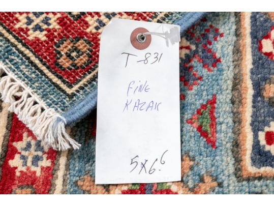 Pakistan Kazak Hand Knotted Wool Area Rug, 6'-6