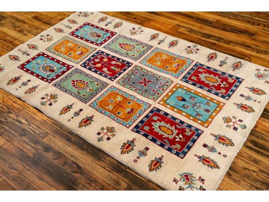 Pakistan Kazak Hand Knotted Wool Area Rug, 6' X 4', New