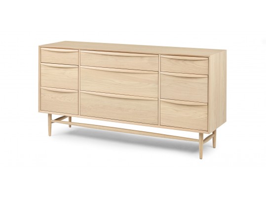 Lenia White Oak 9-Drawer Dresser