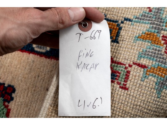 Pakistan Kazak Hand Knotted Wool Area Rug, 6' X 4', New