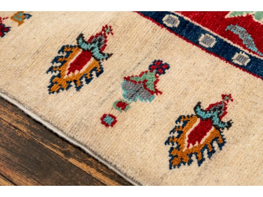 Pakistan Kazak Hand Knotted Wool Area Rug, 6' X 4', New