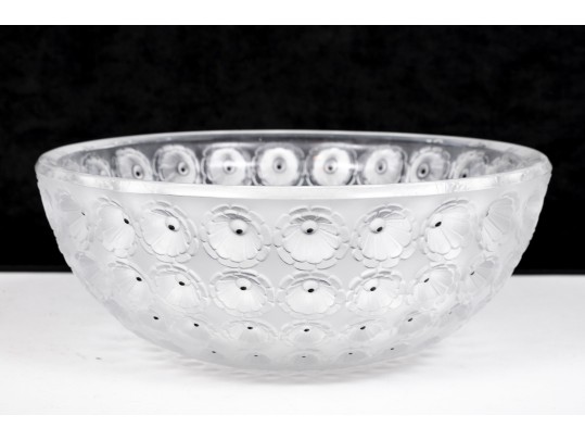 Stunning Lalique Graduated Inset Florate Bowl