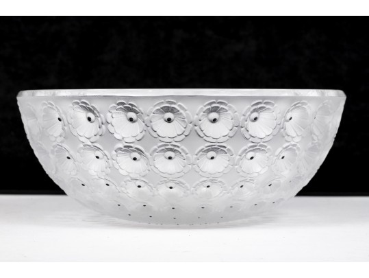 Stunning Lalique Graduated Inset Florate Bowl