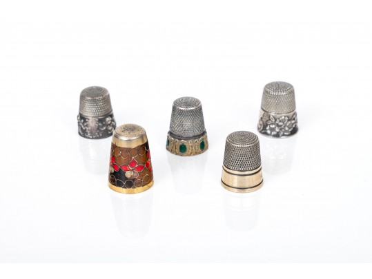 Lot Of Five Assorted Lovely Vintage And Antique Thimbles