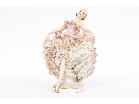 Group Of Four Porcelain & Lace Figurines