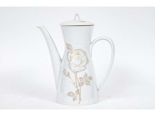 Rosenthal Germany Raymond Loewy Classic Rose Three Piece Coffee Set And Bowl