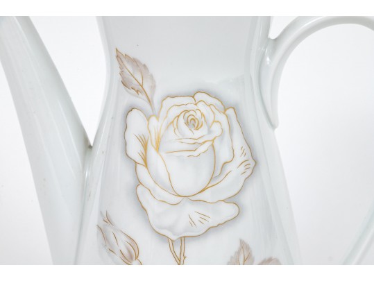 Rosenthal Germany Raymond Loewy Classic Rose Three Piece Coffee Set And Bowl