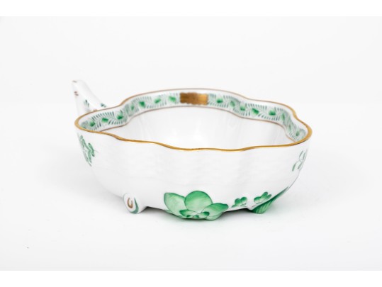 Herend Hungary Chinese Bouquet Green Handled Dish