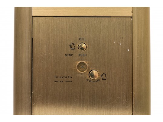 Tiffany & Co. Brass Quartz Clock With Swiss Movement