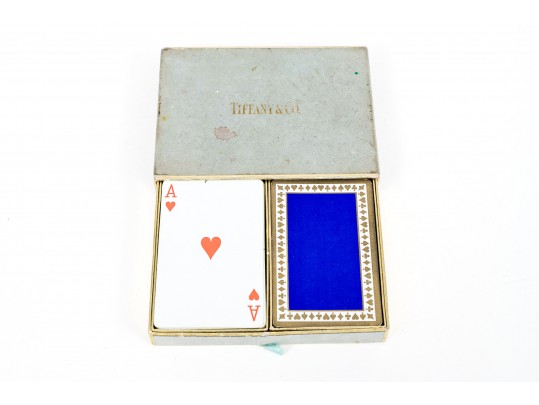 Tiffany & Co. Striking Vintage Boxed Double Set Of Playing Cards