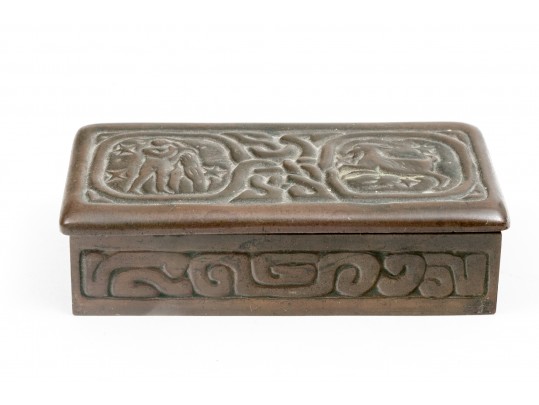 Tiffany Studios, New York Magnificent Antique Bronze Zodiac Three Piece Desk Set