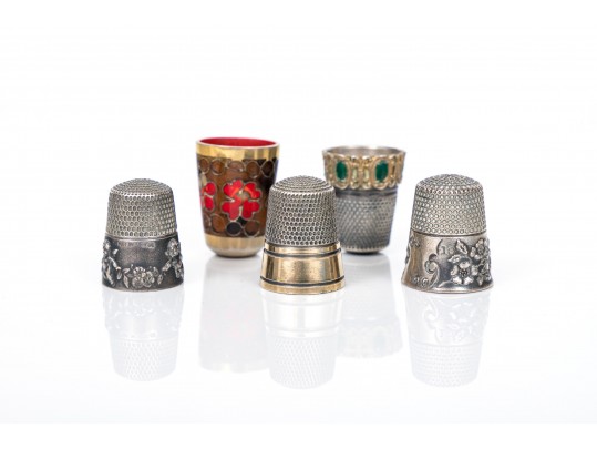 Lot Of Five Assorted Lovely Vintage And Antique Thimbles