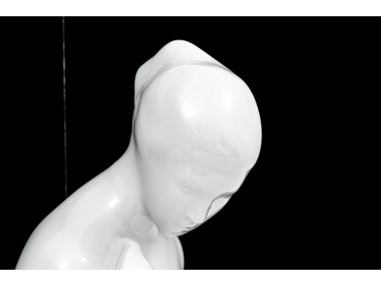 Royal Dux Elegant White Porcelain Seated Nude Figure