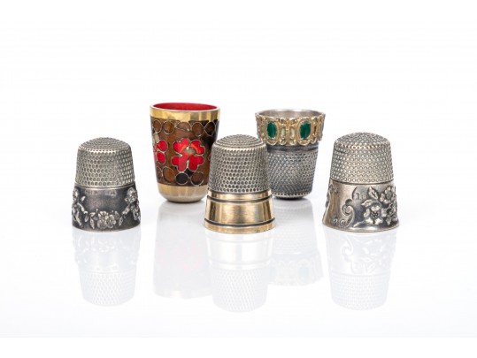 Lot Of Five Assorted Lovely Vintage And Antique Thimbles