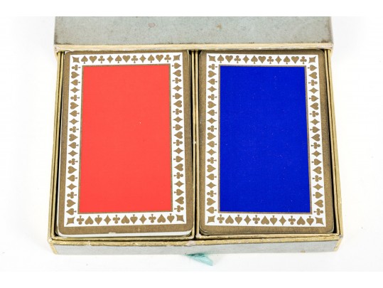 Tiffany & Co. Striking Vintage Boxed Double Set Of Playing Cards