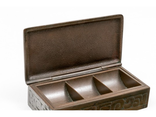 Tiffany Studios, New York Magnificent Antique Bronze Zodiac Three Piece Desk Set