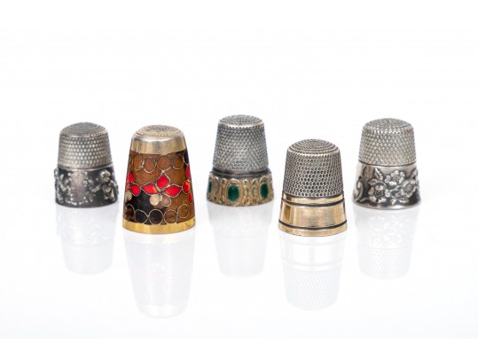 Lot Of Five Assorted Lovely Vintage And Antique Thimbles