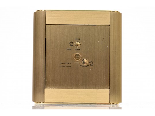 Tiffany & Co. Brass Quartz Clock With Swiss Movement