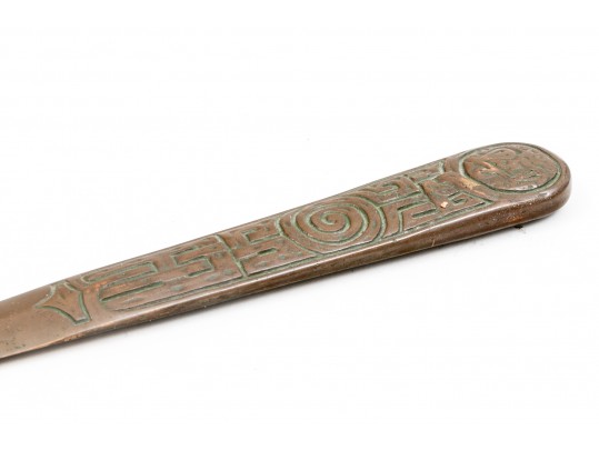 Tiffany Studios, New York Magnificent Antique Bronze Zodiac Three Piece Desk Set